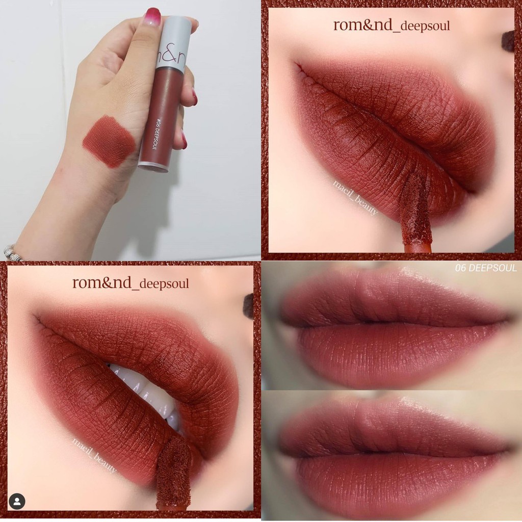 (CAM KẾT AUTH, TEM HIDDEN TAG) Son Romand Zero Velvet Lip Tint #06 Deep Soul Đỏ nâu