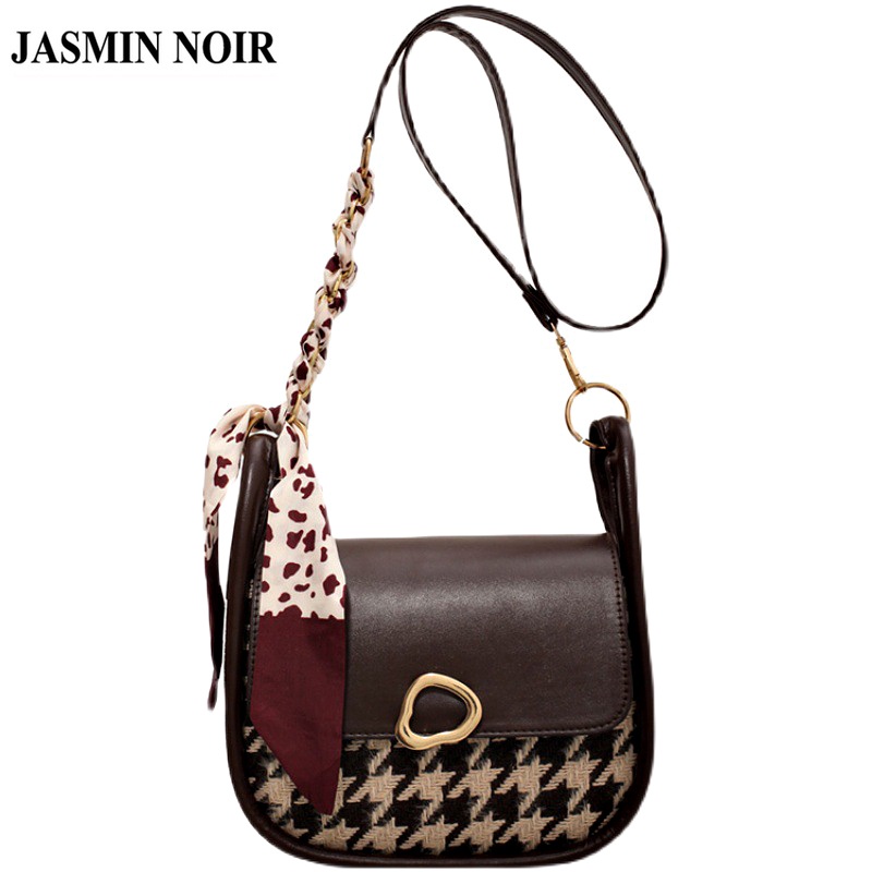 Túi đeo chéo JASMIN NOIR vải canvas hình vuông nhỏ thời trang cho nữ