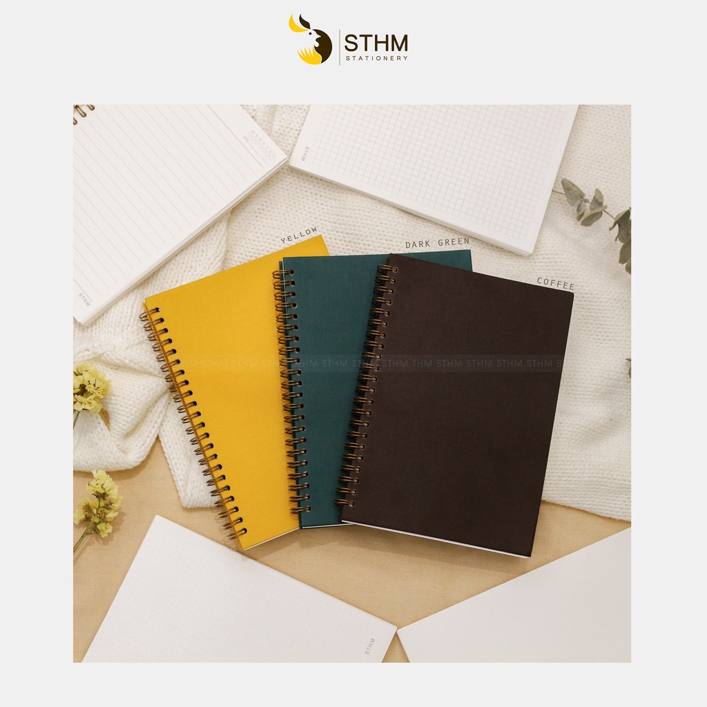 SỔ BÌA TRƠN CAO CẤP - MÀU TRUNG TÍNH - A5 - STHM stationery