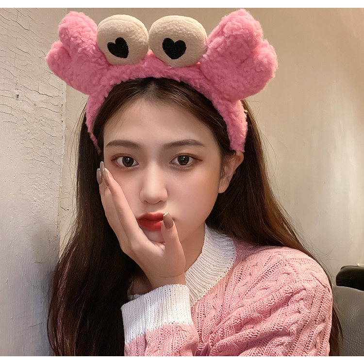 Bờm rửa mặt băng đô cài tóc hình cua cute dễ thương BT16