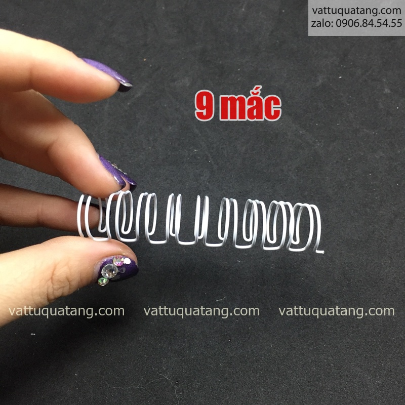 Combo 100 cái Gáy lò xo kim loại kẽm trắng đen lịch sổ tay A3, A4, A5,A6