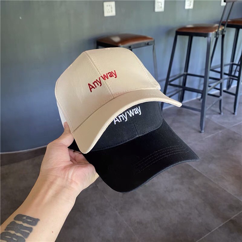 Nón kết thêu hoạ tiết nam nữ Luala, Mũ lưỡi trai Ulzzang Hàn Quốc vải kaki unisex màu đen.