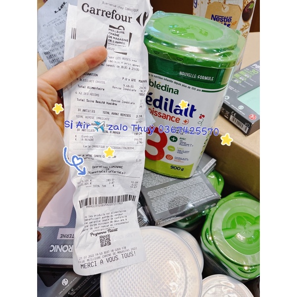 (Air ✈️ đủ bill date 2/2025 ) Sữa bột Bledilait Bledina số 3 hộp 900g - 1,6kg