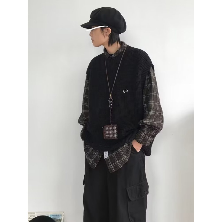 Áo Ba Lỗ Dệt Kim Dáng Rộng Oversize Thời Trang Unisex Nhật Bản Chất Lượng Cao Size M-3XL