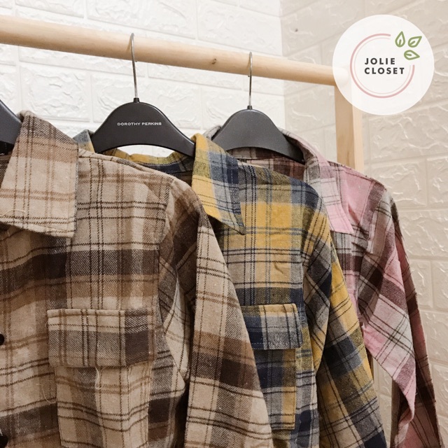 Áo Sơ Mi Kẻ Caro OverSize Cực Đẹp Hot Trend