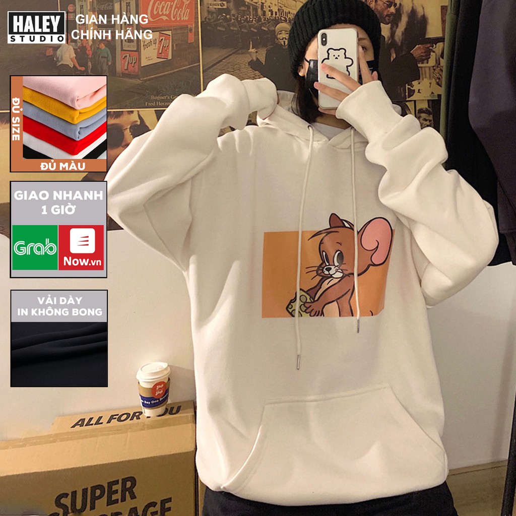 Áo Hoodie Nữ unisex Haley Tom & Jerry phong cách Hàn Quốc cá tính, Chất nỉ bông đẹp HD50 | BigBuy360 - bigbuy360.vn