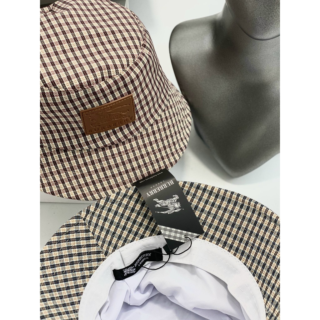 MŨ NÓN BUCKET DIOR VẢI DẠ CARO VIỀN ĐAI - TXGS-N240