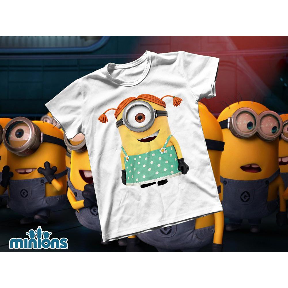 Áo thun Cotton Unisex - Movie - Minions - cô gái Minion