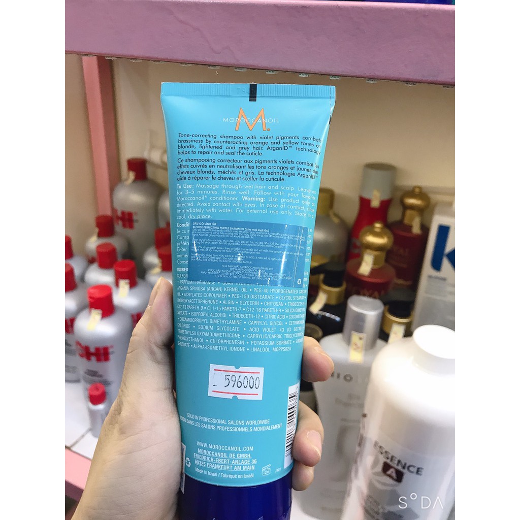 Dầu gội ánh tím khử sắc tố vàng Moroccanoil Blonde Perfecting Purple Shampoo 200ml