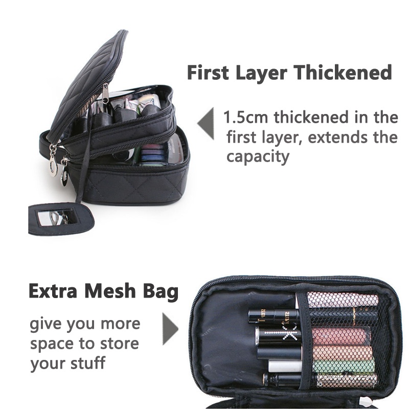 Túi Đựng Đồ Trang Điểm Hai Lớp Sức Chứa Lớn Chống Thấm Nước