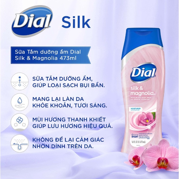 Sữa tắm Dial Body Wash 473 ml Dạng Gel Cấp Ẩm Mịn Màng Da - Chính Hãng Mỹ