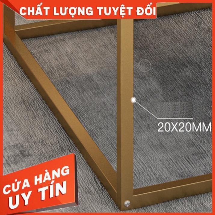 Bàn trà đôi mặt vân đá H100 50+70, Bàn tra đôi kểu dáng sang trọng BAH012