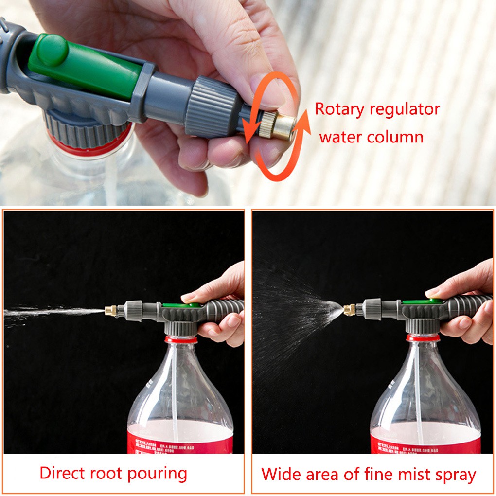 Máy bơm phun nước áp suất cao cầm bằng tay có thể điều chỉnh gắn đầu chai nước dành cho xịt vườn