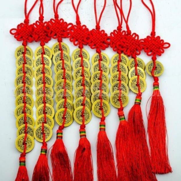 Dây tiền xu Ngũ đế chiêu tài may mắn , Tiền xu phong thủy Thập Đế, Cửu Đế, Bát đế, Lục Đế, Tam Đế