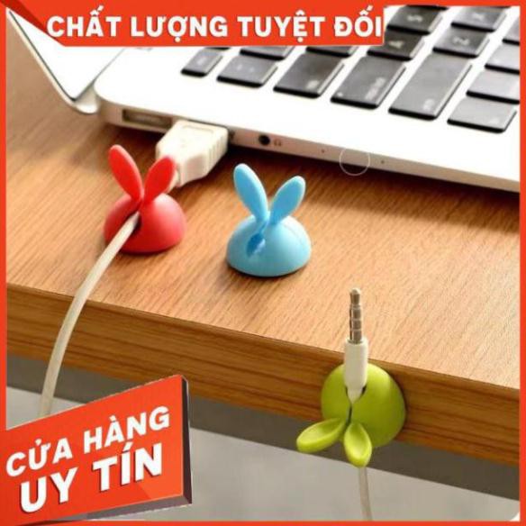 Combo 4 Kẹp Dây Điện Silicon Tai Thỏ con xinh xắn giữ dây cáp,dây điện,tai nghe điện thoại,laptop K136