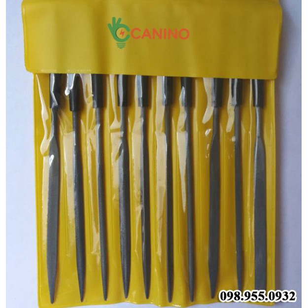 Bộ 10 mũi dũa mài mũi khoan, mài lưỡi cưa Canino cao cấp