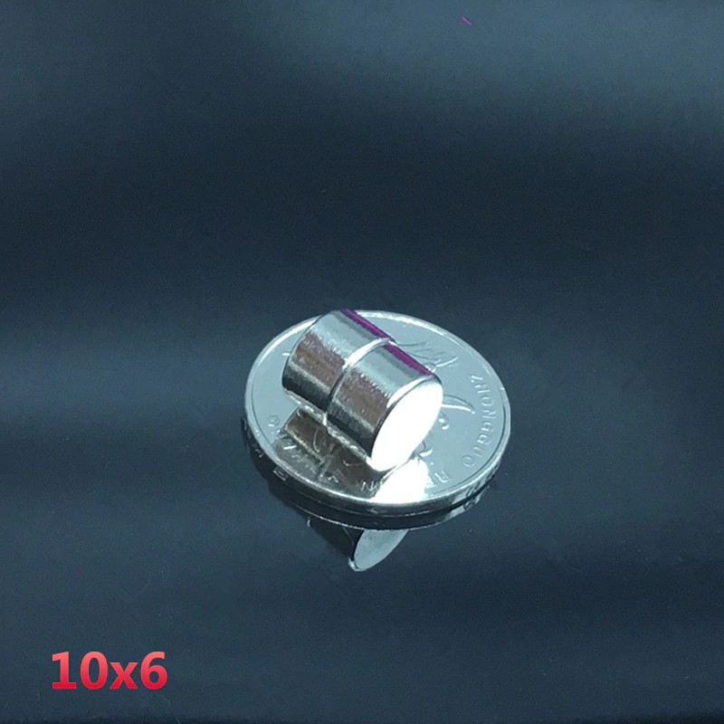 20 viên Nam châm viên trắng mỏng 10x6mm- loại nam châm đất hiếm lực hút mạnh