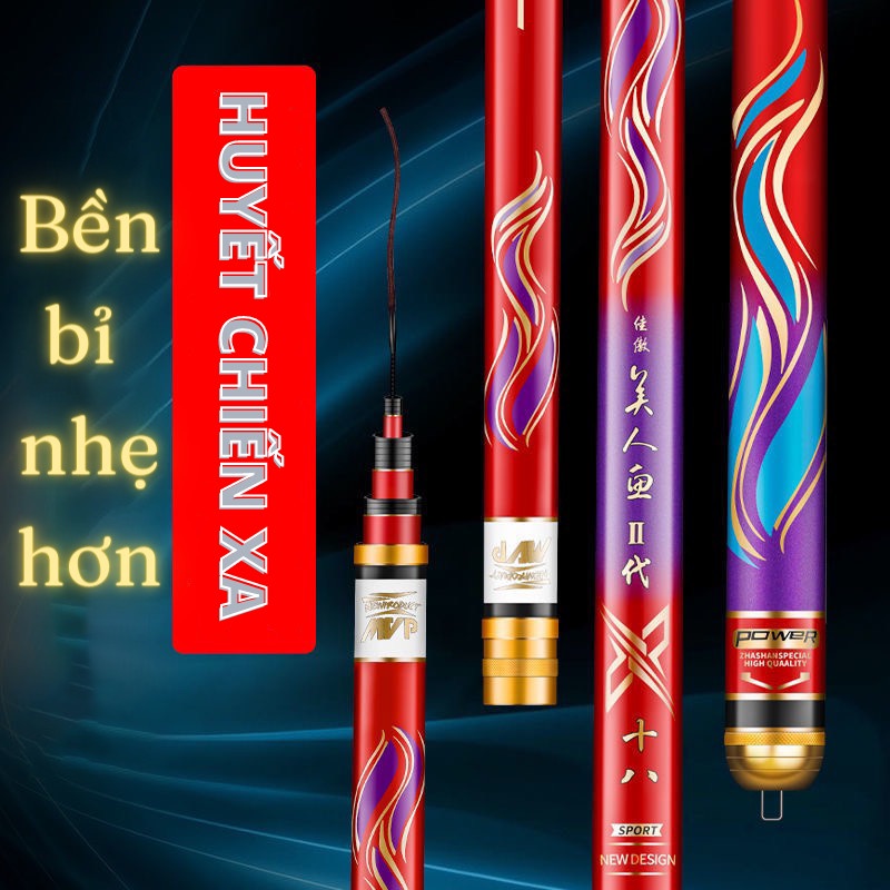 Cần Câu Tay cao cấp Huyết Chiến Xa , chuyên câu đài độ cứng 5H, 6H , cacbon 8 lớp , ngọn đã gia cố