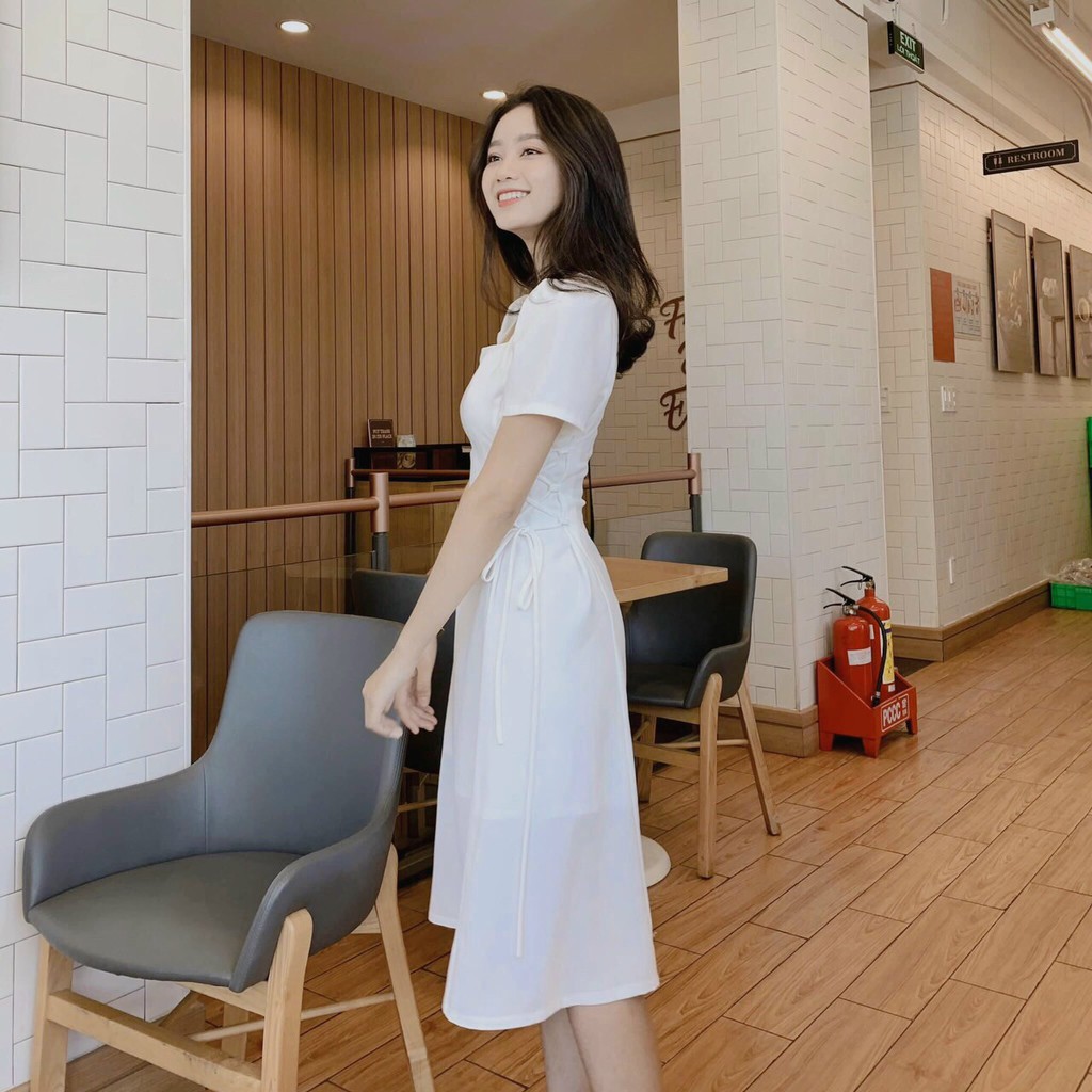 Váy Nữ Đầm Chữ A (BÁN LỖ XẢ MẪU) <60kg Đen Trắng Chiết Eo Theo Số Đo | BigBuy360 - bigbuy360.vn