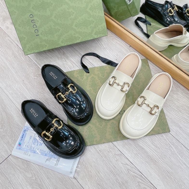 Sục Gucci Bóng 2 Màu Đen Kem