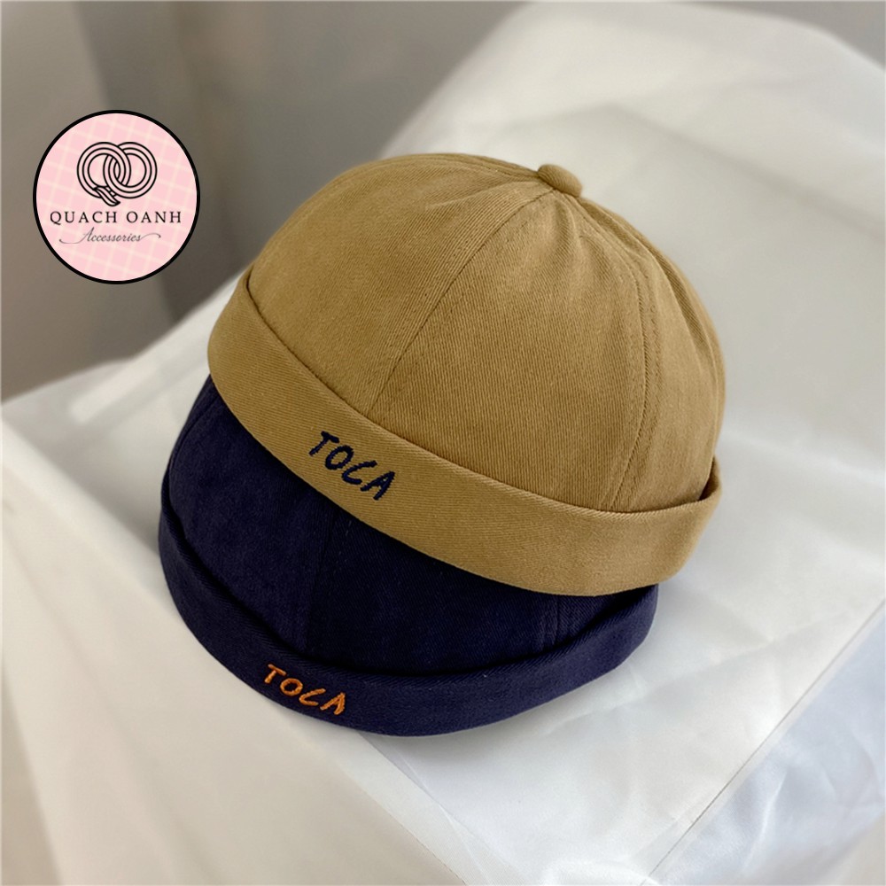 Mũ nón quả dưa địa chủ beanie không vành in chữ Toca – MU60