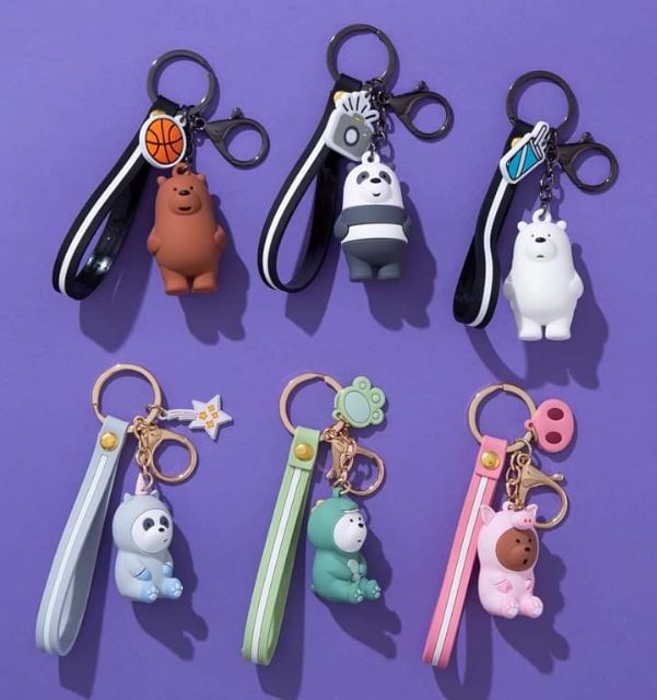 Móc KHÓA WE BARE BEARS 3 CHÚ GẤU