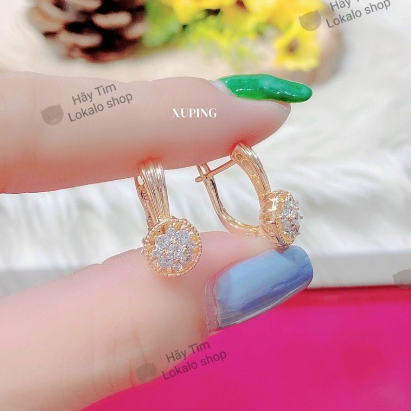 Bông Tai Nữ Xuping Mạ Vàng 18k Cực Bền 09178.22- Bảo Hành 3 Tháng - Lokalo Shop - Người Đeo Đơn Giản Tự Nhiên Sang Trọng