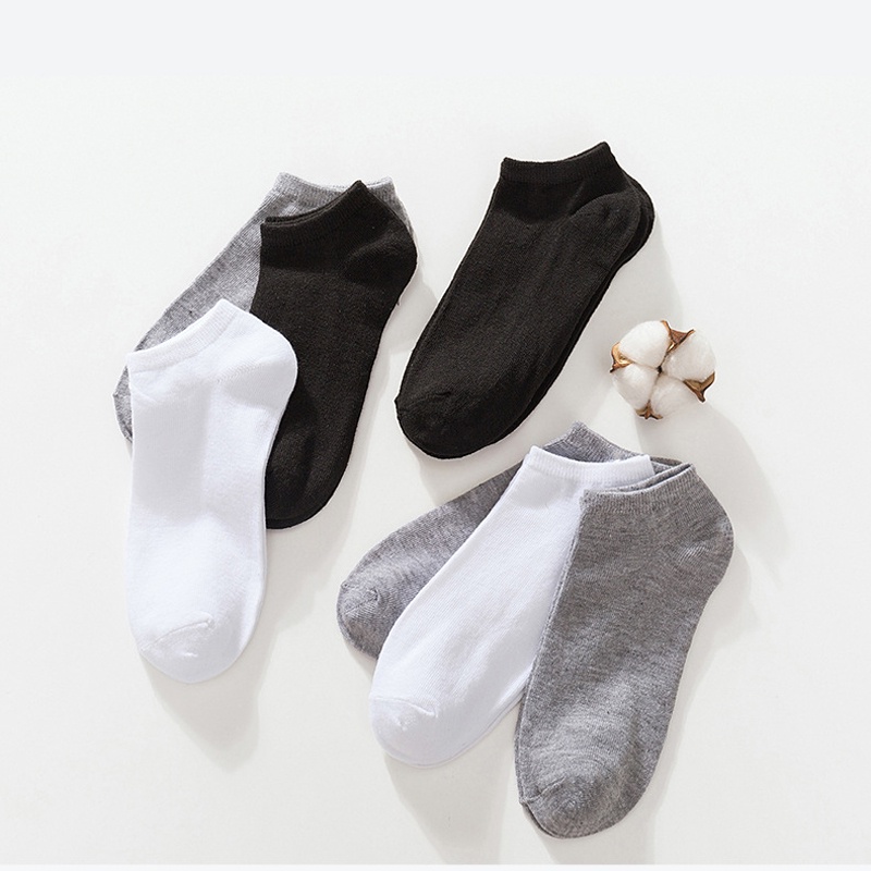 Tất vớ nữ nam cổ ngắn màu trơn basic chất cotton mềm co giãn thấm hút mồ hôi phong cách Hàn Quốc thời trang mùa hè TN042