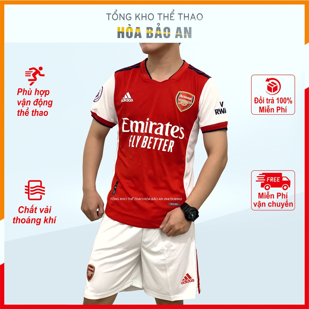 Bộ Quần Áo CLB Arsenal mùa 2022 Vải Thái cao cấp Phom 43-90kg