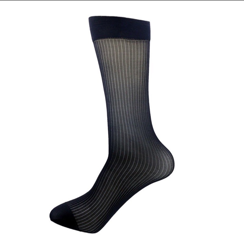 vớ nam công sở cổ cao màu đen sheer sock sheersocks