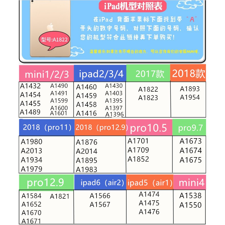 Bao da máy tính bảng bảo vệ cho iPad Air Mini 1/2/3/4 2018 New iPad 9.7 / Pro 10.5 Inch