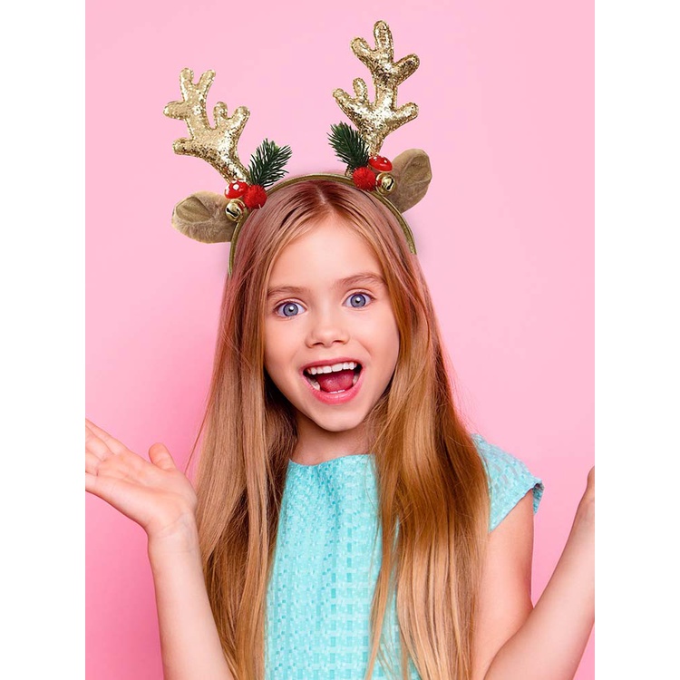 Băng Đô Cài Tóc Hình Sừng Tuần Lộc Giáng Sinh