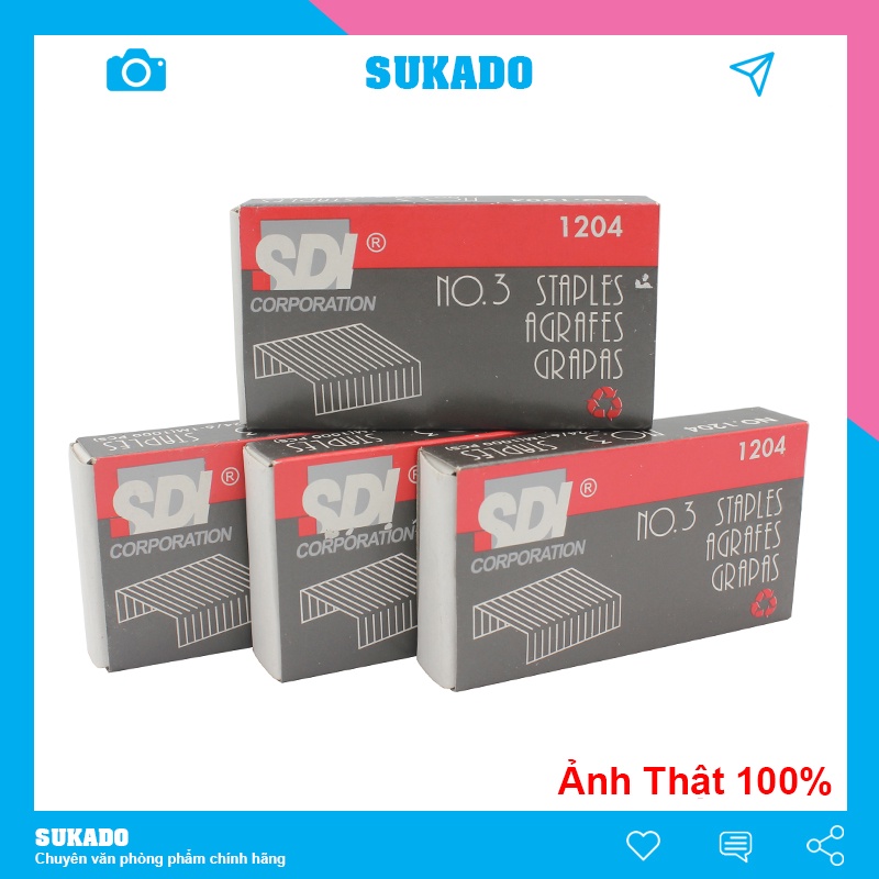 Kim Bấm Giấy Số No.10 - No.3 SDI Hộp 1000 kim SUKADO KB56