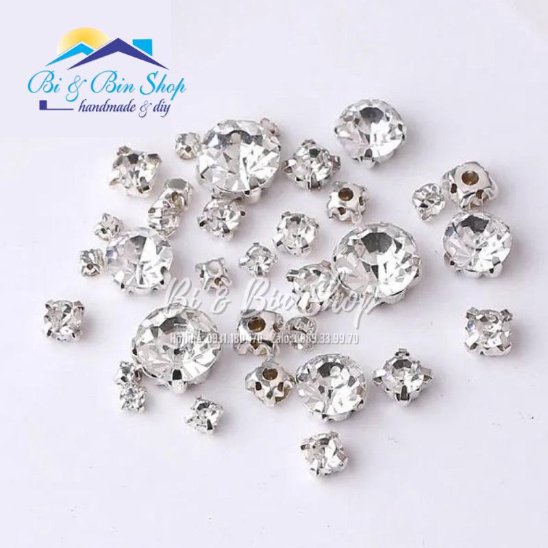 30 Viên Đá Đế 4 Chấu S50-10mm Hạt Pha Lê Đính Kết Trang Phục Thời Trang, Làm Phụ Kiện - Bi &amp; Bin Shop