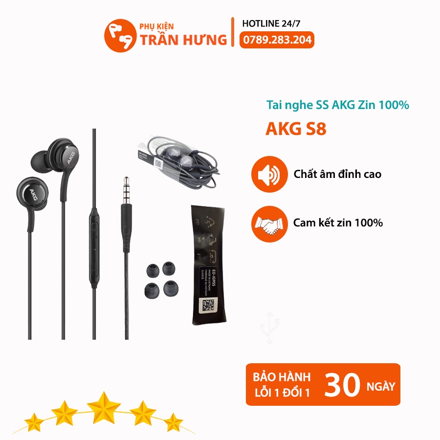 Tai Nghe Samsung AKG S8/S8 Plus | Tai Nghe Samsung S8 | Tặng Hộp Đựng + Núm Zin Cực Ngon