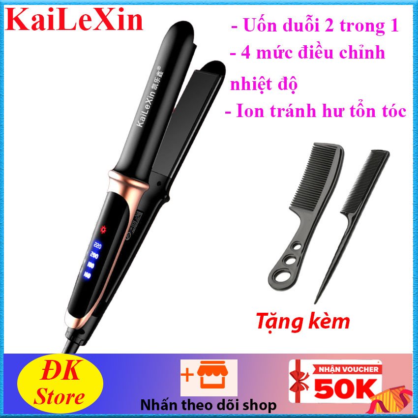 Máy duỗi tóc Kailexin 4 mức nhiệt độ phù hợp với mọi loại tóc dùng để ép thẳng, uốn cụp, uốn xoăn gợn sóng