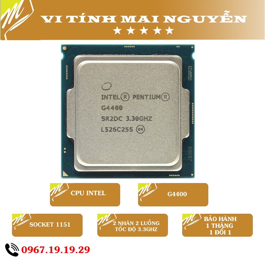 Chính hãng - CPU Intel Pentium G4400 3 3G 3MB Socket 1151, hàng 2hand.