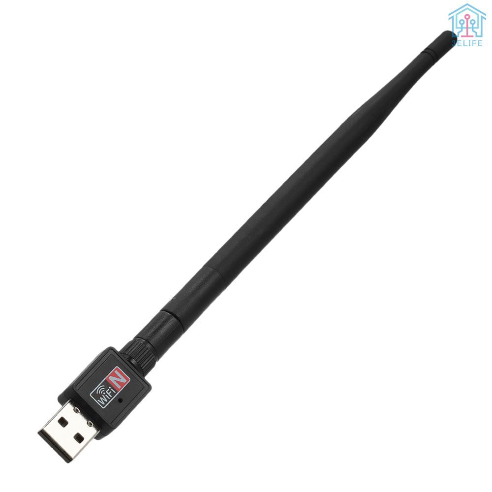 【E&amp;V】600Mbps Wireless USB WiFi Adapter Dongle 2.4GHz Network LAN Card 802.11b/g/n Standard with 2dBi Detachable Antenna for Desktop Laptop PC Compute