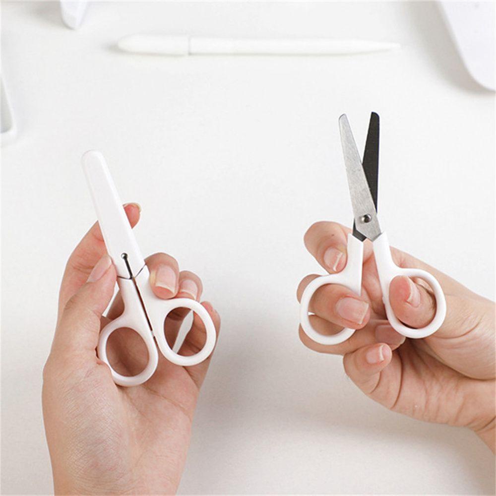 Kéo Cắt Giấy Mini An Toàn Màu Trắng Dành Cho Học Sinh