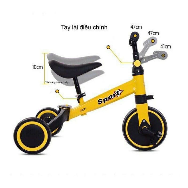 Xe đạp ba bánh đa năng 3in1 lại là xe chòi chân thăng bằng Happy Baby &amp; Sport cho trẻ .
