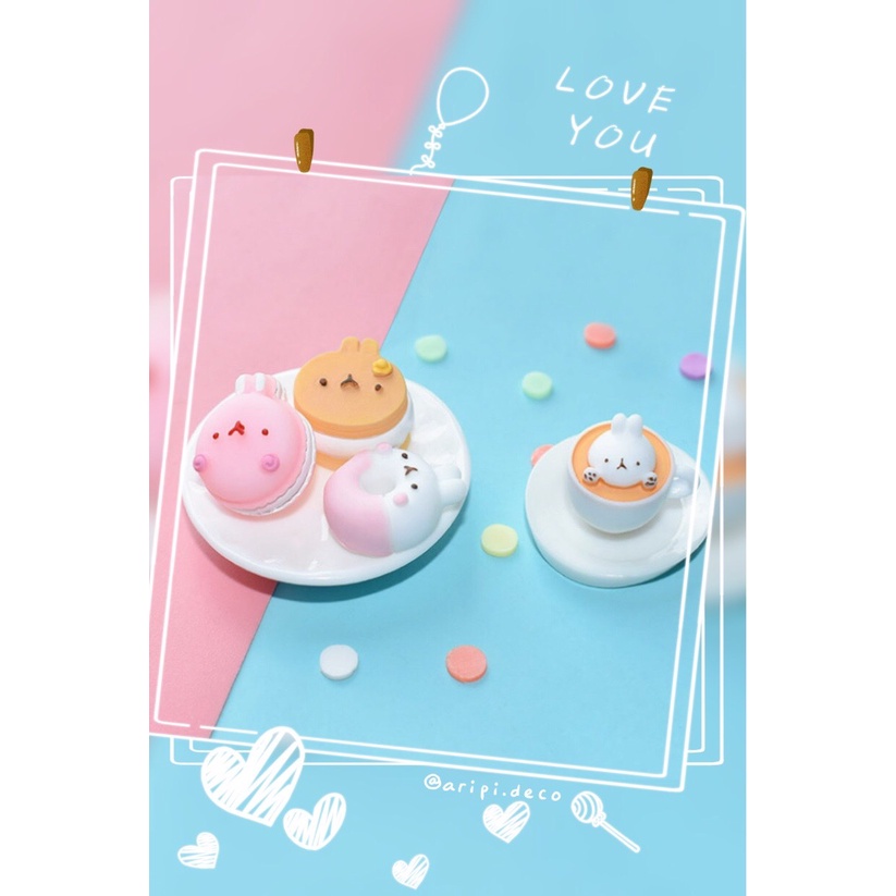 Charm hình bánh thỏ siêu xinh B2 /Nguyên liệu làm phụ kiện handmade vòng tay