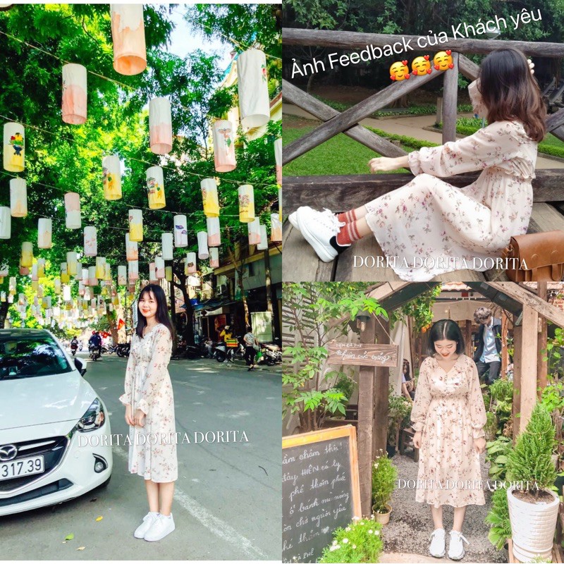 Váy Babydoll tiểu thư trễ vai Voan tơ Hàn Quốc, Đầm Babydoll Voan tơ Lizi | BigBuy360 - bigbuy360.vn