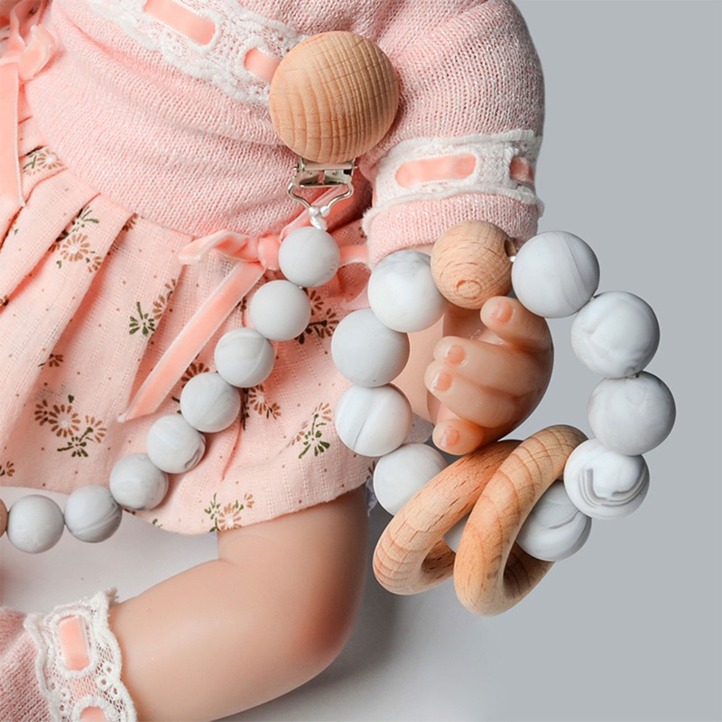 Set 3 Dây Đeo Cổ / Vòng Đeo Tay / Núm Vú Giả Bằng Silicon Không BPA DIY Giá Đỡ