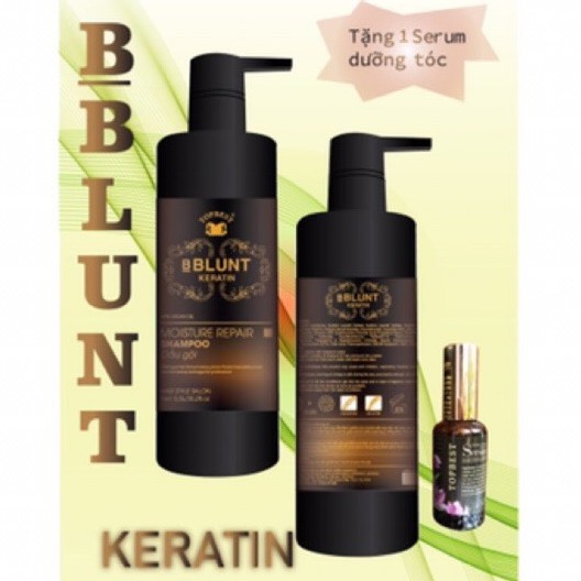 Cặp Dầu Gội xả BBLUNT Keratin 500ml x2 Tặng kèm 1 Serum dưỡng tóc Topbest