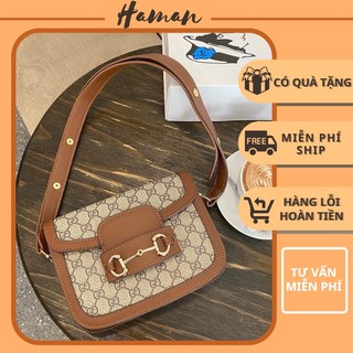 Túi Xách Nữ Đeo Chéo Đeo Vai Kèm Đai Xinh Màu Nâu TX27 - HAMAN