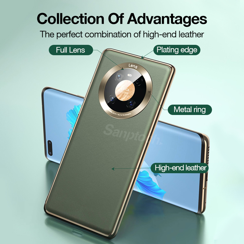Ốp Điện Thoại Mặt Kính Viền Kim Loại Chống Sốc Sang Trọng Cho Huawei Mate 40 / 40 Pro 5G Mate 40 Pro