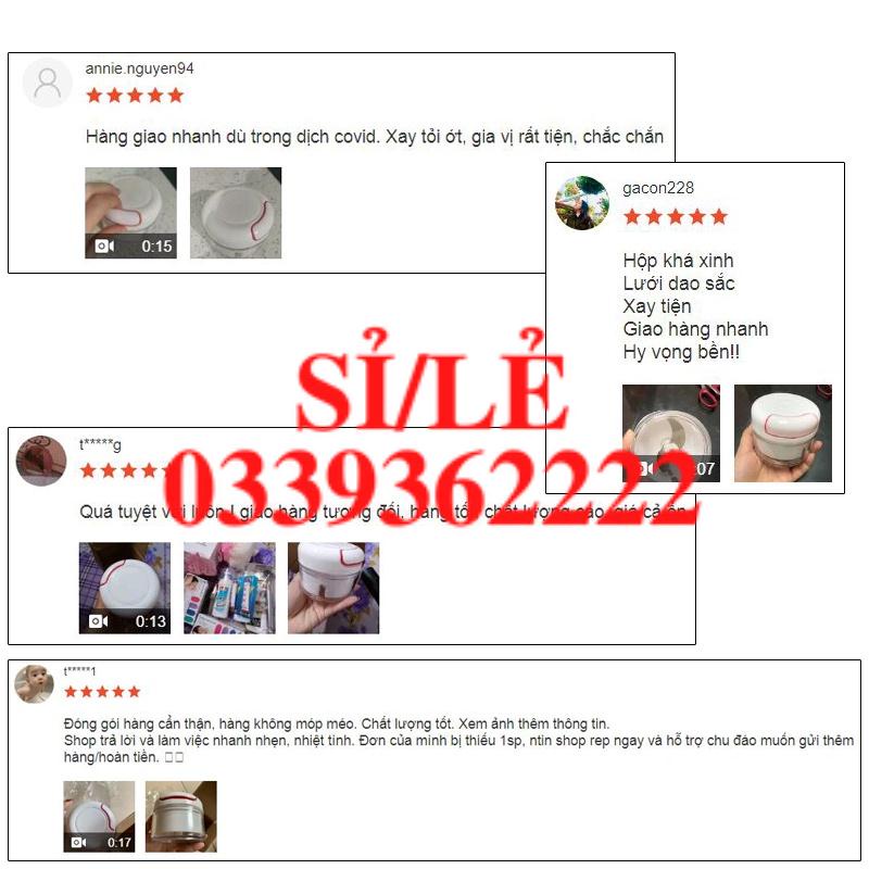 [ COCOLOVE ] Dụng cụ xay tỏi, ớt, gừng, hành khô - nghiền thực phẩm dây rút mini FOOD CHOPPER  HAIANHSHOP