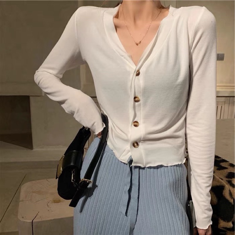 áo sơ mi nữ dài tay ôm body mẫu mới cực đẹp 2021