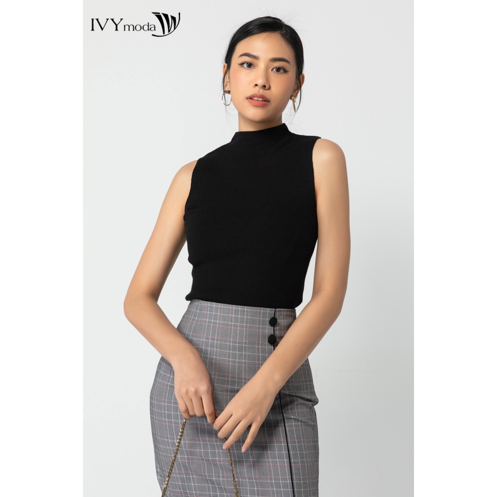 [NHẬP WABRTL5 GIẢM 10% TỐI ĐA 50K ĐH 250K ]Áo len nữ ôm tay sát nách IVY moda MS 56B8052