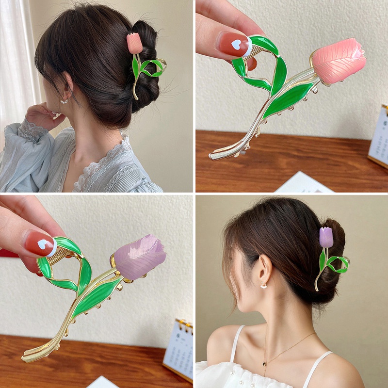 Kẹp Tóc Hình Hoa Tulip/ Cá Mập Độc Đáo Thời Trang Cho Nữ